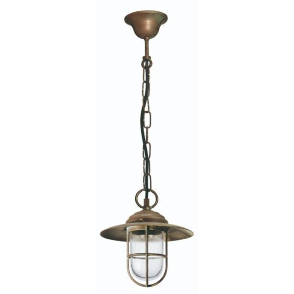 Kettinglamp. Verkoperd messing.