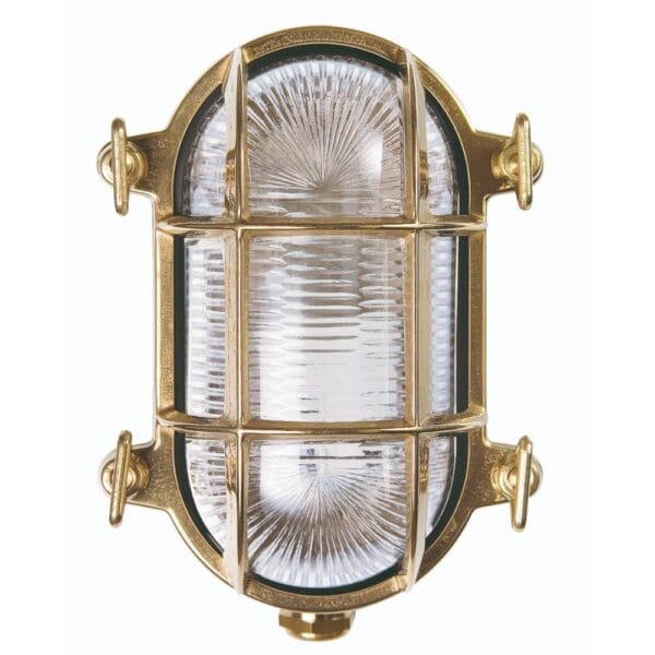 Wandlamp, bull-eye klein. Messing