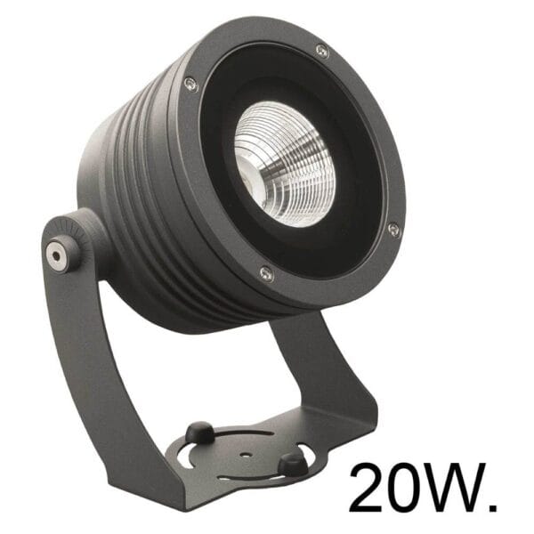 Spotpro, Aanlichtspot Led 20w. Aluminium. Graf. Lens 40graden.