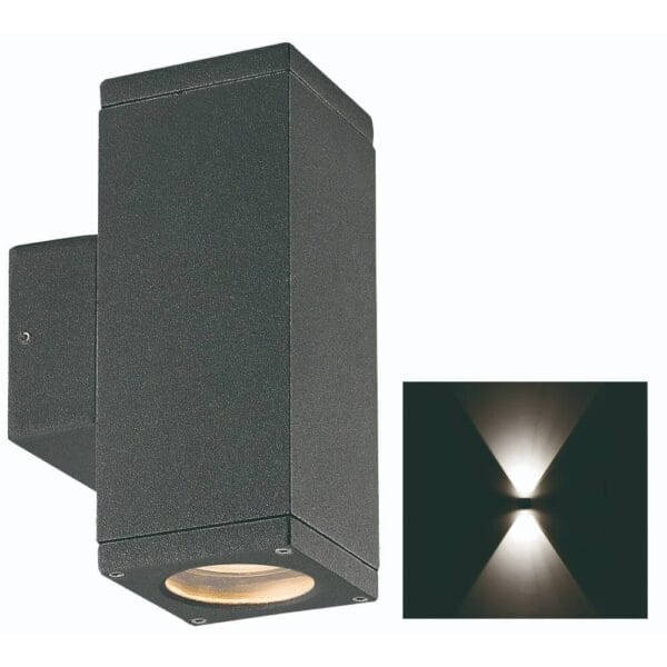 Up/down light. Antraciet. 2x gu-10