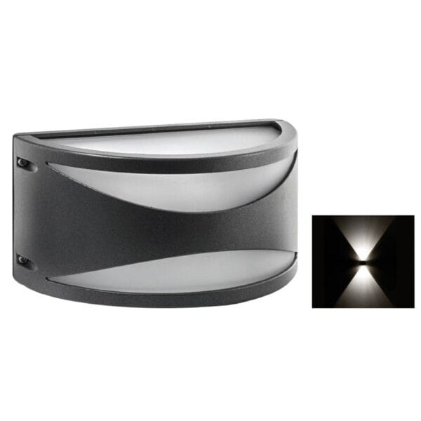 Wandlamp up/down/front, grafiet