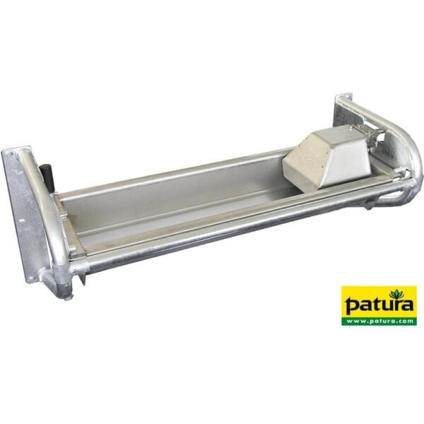 Platte kantelbare trog 2,5 m, r.v.s. (90 l) voor wandmontage