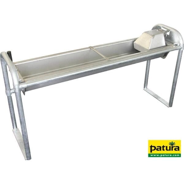 Platte kantelbare trog 3,0 m, r.v.s. (105 l) voor bodemmontage