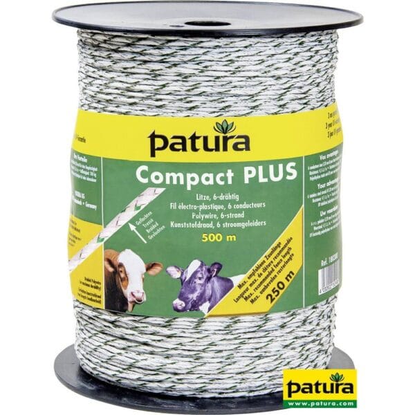 Compact kunststofdraad PLUS gevlochten 6 r.v.s. geleiders 0,20 mm, wit/groen