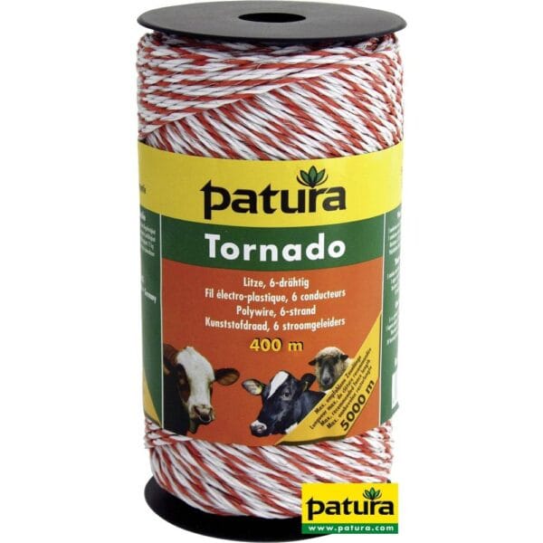 Tornado kunststofdraad wit/oranje 400m