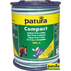 Compact lint 10mm wit/groen, 200m rol