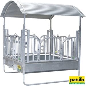 Professionele vierkante ruif met zweeds voerhek, 2,00 x 2,05 m