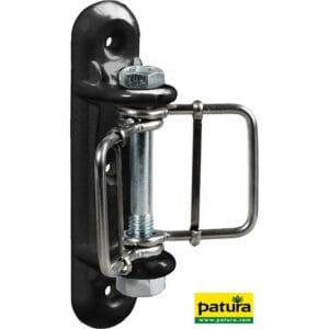 Lint Hoekisolator, met 2 beugels Zwart, voor 40mm lint (pak a 3 stuk)