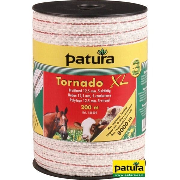 Tornado XL lint 12,5mm wit/rod 400m rol