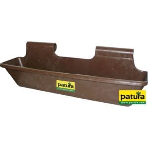 img_Trog_1000P--www_2000 Lange kunststof voerbak, 50 l, bruin om op te hangen (verhoogd)