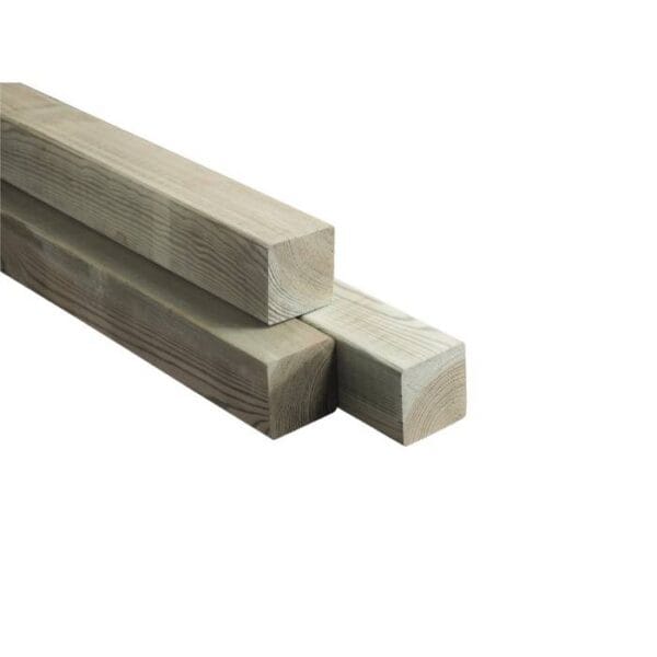 Paal geschaafd 120x120 mm celfix grenen haaks - 300 cm