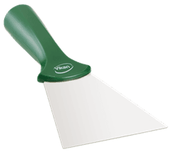 40112__0_1 Roestvrijstalen schraper, steelmodel, breed
polypropyleen met roestvrij staal blad
205 x 100 mm
schroefdraad in handvat